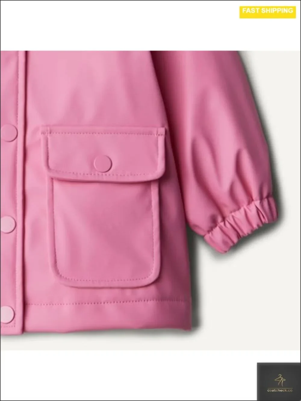 Toddler Girls Water-Repellent Rain Jacket Quilted Lining